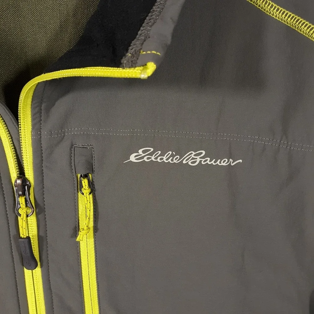 Eddie Bauer Jacket Mens 2XL Gray Activewear Outdoor Full Zip Lightweight Pockets
